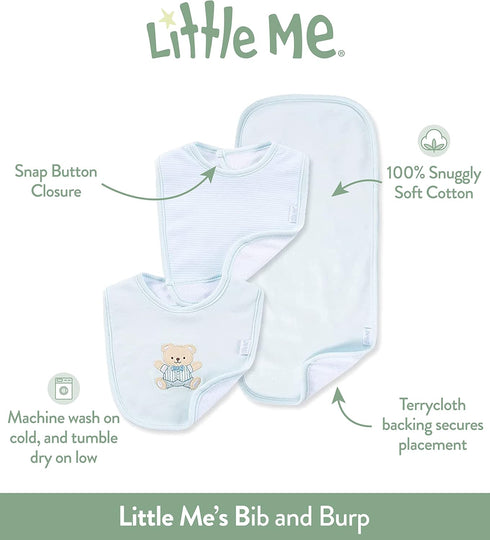 Little Me Clothes for Baby Boys' 3-Piece Giraffe Bib and Burp Set...