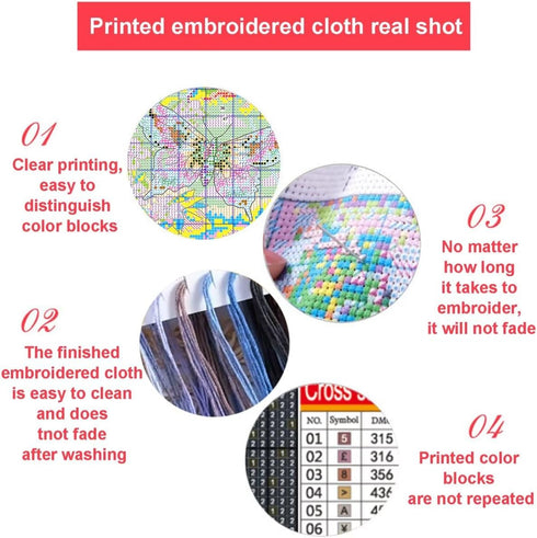 51buyoutgo Pig 11ct Cross Stitch Kits, 11 CT Funny Pre Printed Counted Stamped Cross Stitch Embroidery Needlepoint Needlework Patterns Kits for Be...