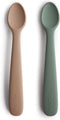 mushie Silicone Baby Feeding Spoons | 2 Pack (Dried Thyme/Natural)...