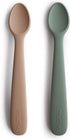 mushie Silicone Baby Feeding Spoons | 2 Pack (Dried Thyme/Natural)...