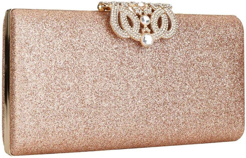 EROUGE Leather Sparkling Evening Clutch Purse Women Designer Handbag for Wedding Party...