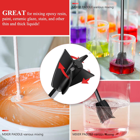 4 Pcs Resin Mixer Paddles for Resin Drill, Epoxy Mixer Attachment for Drill, Paint Mixer/Paint Stirrer for Mixing Resin, Epoxy, Silicone Molds...