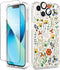 GVIEWIN Designed for iPhone 13 Case 6.1 Inch, with Tempered Glass Screen Protector + Camera Lens Protector Clear Flower Soft & Flexible Shockproof...
