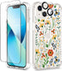 GVIEWIN Designed for iPhone 13 Case 6.1 Inch, with Tempered Glass Screen Protector + Camera Lens Protector Clear Flower Soft & Flexible Shockproof...