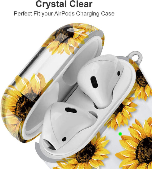 Maxjoy for AirPods Case, Clear AirPod Case Cute Soft Transparent AirPod 2nd Gen Cover for Women with Keychain Clip for AirPods 2nd 1st Generation ...