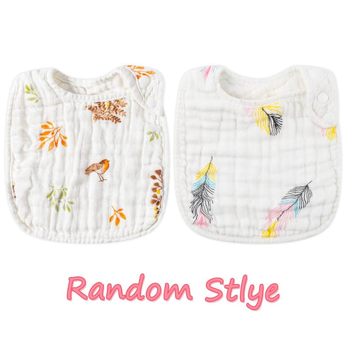 Zainpe 6Pcs Snap Muslin Cotton Bibs for Baby Flamingo Star Flower, Machine Washable Adjustable Burp Cloths with 6 Absorbent Soft Layers for Infant...