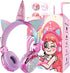 Kids Unicorns Headphones with Mic for School/Travel,95dB Volume Limited,Shareport,On/Over Ear Wired Headsets with Nylon Cable-Hot Pink......