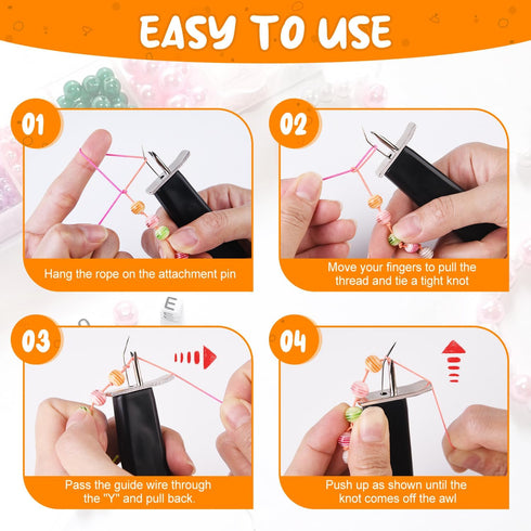 WXJ13 2 Pieces Jewelry Bead Knotting Tool for Create The Secure Knots, Pearl Jewelry Making Tool Professional Bead Knotting Tool for Jewelry Makin...