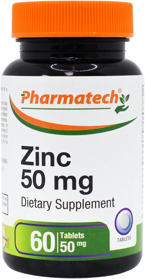 Zinc 50 mg, Immune Support Supplement, Elemental Zinc Chelated Gluconate, Mineral Antioxidant for Man and Woman Health, Acne, Easy to Swallow, 60 ...