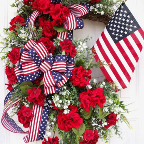 American Flag Ribbon, DIY Summer Ribbon Patriotic Ribbon Red Ribbon, Red White and Blue Ribbon for Gift Wrapping Decorations, Fourth of July Ribbo...
