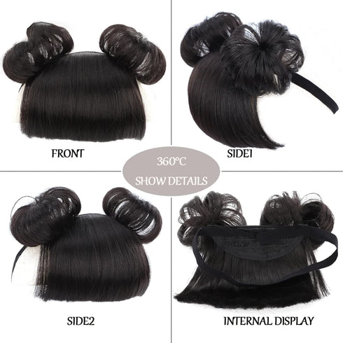 1 Pack Baby Wig Braid Hairband wig for kids baby headband baby hair Children Fake Bangs Head Buckle COS Hair Accessories Baby (Black)...