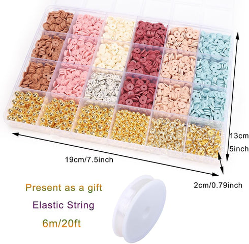LFLIUN Clay Beads Bracelet Kit Friendship Bracelet Making Kit Golden Beads Clay Beads Kit for DIY Jewelry Making Birthday Gift...