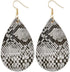 4 Pairs Bohemian Snakeskin Leather Earrings Set Retro Leopard Print Teardrop Earring Dainty Animal Python Print Drop Earrings for Women Jewelry...