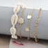 4 Pcs Natural White Shell Anklet Set for Women,Handmade Adjustable Conch Anklet Set Beach Jewelry Gift...
