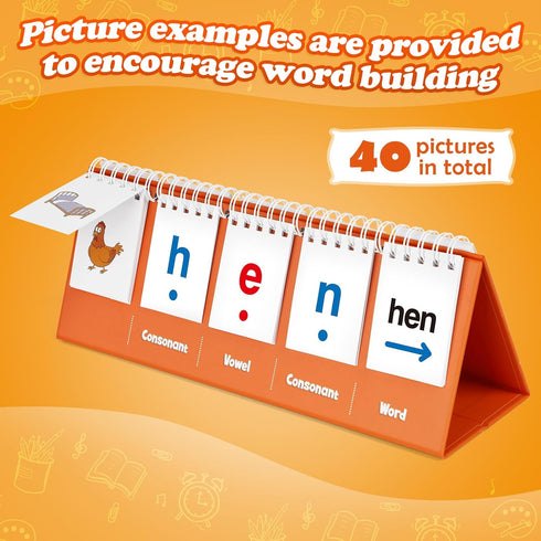 CVC Word Games,Phonics Games Flash Card for Preschool Kindergarten Classroom,Learn to Read,Reading Manipulative Spelling Educational Toy Learning ...