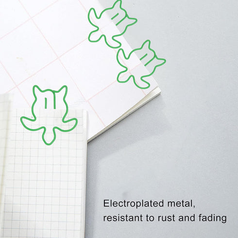 Cute Paper Clips, Pack of 100 Metal Animal Shaped Style Exquisite Bright Paper Clips Electroplated Anti Slip Fancy Paperclips Portable Creative Fu...