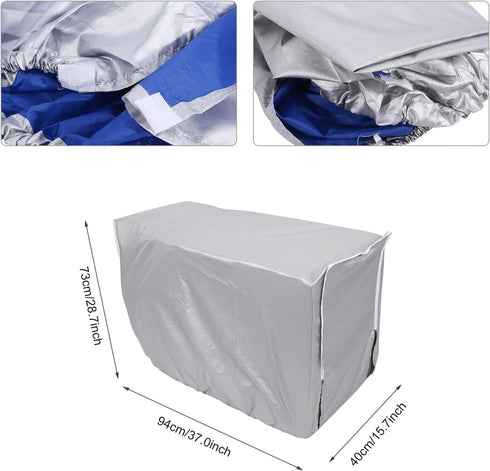Air Conditioner Cover, Outdoor Rectangle Anti-Snow Waterproof Home Use - Silver (Size: 37x15.7x28.7inch)...