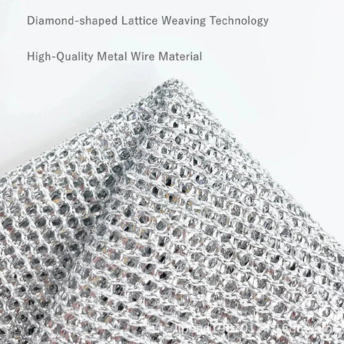 Non-Scratch Wire Cleaning Cloths 2 Pack Multipurpose Wire Dishcloths Double Layer Reusable Cleaning Rags Wire Dishwashing Rags for Wet and Dry Wir...
