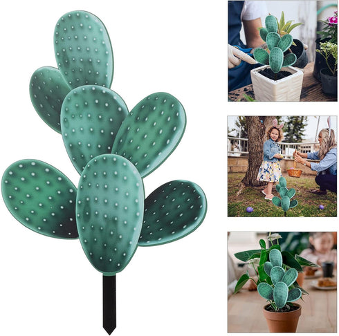 COHEALI Metal Desert Cactus Sculpture Rustic Cactus Plant Home Decor Cactus Garden Cactus Yard Art Ornaments Cactus Stakes Lawn Ornaments for Pati...