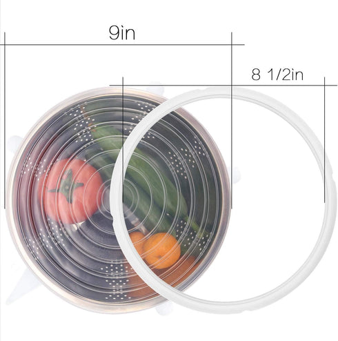 Silicone Sealing Ring Gaskets (2) + Silicone Inner Pot Lid Cover (1) Accessories Compatible with 5/6 Qt Instant Pot and Other Pressure Cookers (5/...
