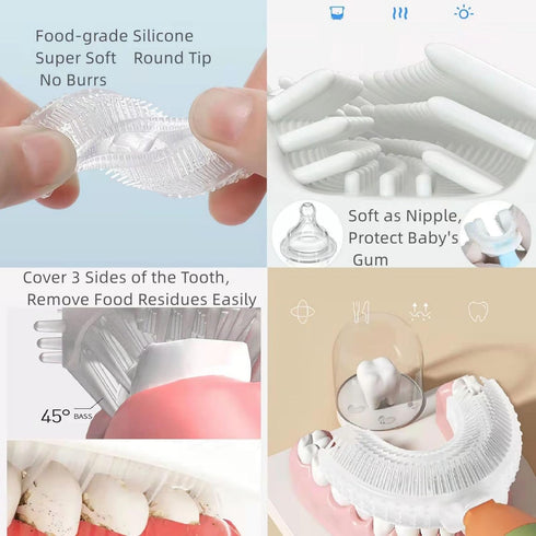 Toddler Children 360 U Shaped Toothbrush Kid Age 2-6&2-4&4-7&6-8 Yr All Rounded Teeth Brush Head Pack, Easy Circular Wide 3 Side Foam Manual Boy G...