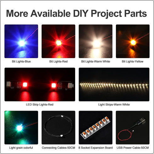 BrickBling 6-Port Expansion Boards, Light Up Your Bricks, Connect LED Lights (2 Pieces)...