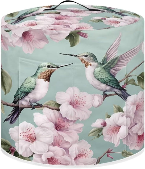 Hummingbird Light Pink Peach Blossom Rice Cooker Cover for 3Qt Instant Pot Crockpot Cover Dust Cover Air Fryer Storage Cover with Handle and Pocke...