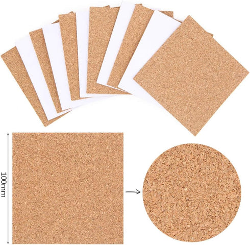 40 Pcs Square Self-Adhesive Cork Sheets,4"x 4" Cork Mats Backing Sheets Mini Wall Cork Tiles for Heat Resistant Coasters and DIY Crafts Supplies...