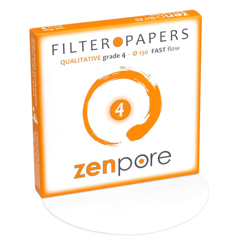 15 cm Lab Filter Paper, Standard Qualitative Grade 4 - ZENPORE Fast Flow 150 mm (100 discs)...