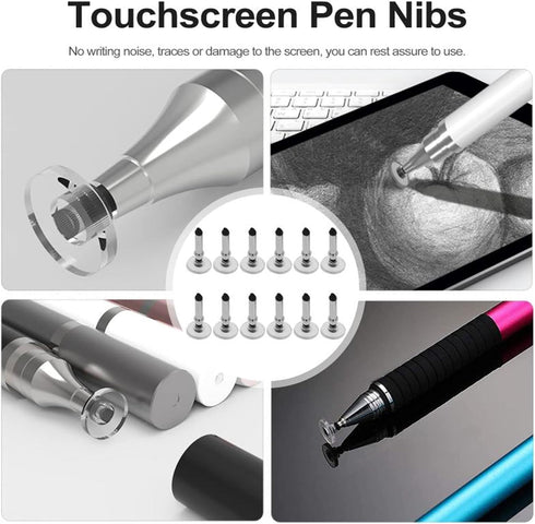 12 Pieces Universal Replacement Disc Tip Stylus Pen Tips Round Transparent Disc Tip for Touch Screen Tablet Phone Replacement Disc Tips for Stylus...