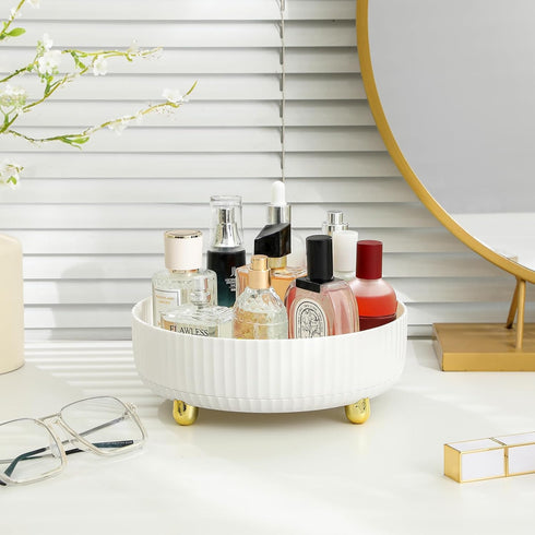 Perfume stand Organizer, 360 Degree Rotating Lazy Susan Cosmetic Desk Storage Lotions Display Case Round Gift Tray with Large Capacity, for Your J...