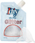 iDIY Ultra Fine Glitter (100g, 3.5 oz Pouch) w Easy-Pour Bag and Funnel - Titanium Silver Extra Fine - Perfect for DIY Crafts, School Projects, De...