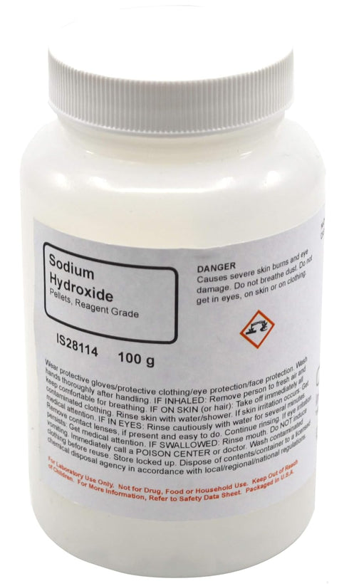 Innovating Science Reagent-Grade Sodium Hydroxide Pellet, 100g - The Curated Chemical Collection...