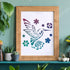 FINGERINSPIRE Hummingbird Stencil Decoration Template 11.8x11.8 inch Plastic Bird Flower Drawing Painting Stencil Square Reusable Stencils for Cre...