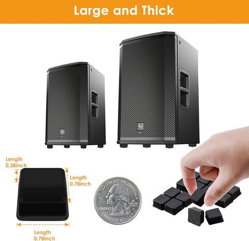 Rubber Feet for Electronics 20PCS Tall Square - Black Rubber Bumpers Self Adhesive, Adhesive Rubber Feet for Cutting Board, Stick on Small Rubber ...