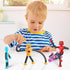 Sensory Fidget Robot Toys LED Light Up for Kid Toddlers, Suction Cup Poseable Action Figures Robot Telescopic Pop Tubes ADHD Autism Travel Toys Pi...