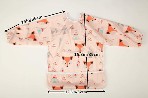 Baby Bib Sleeved Shirt with Pocket 1-3 Years Old Toddler Painting Drawing (Polar Bear)...