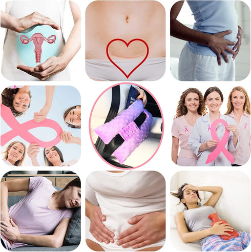 Hysterectomy Pillows with Ice/Hot Pocket for Abdominal Surgery, Hysterectomy Recovery Must Have Gifts, Tummy Tuck Stomach Padding, Minky Dot Laven...