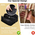HLC Large Capacity Travel Cosmetic Bag Portable Makeup Bag, PU Leather Waterproof Women Travel Make up Bag Organizer with Handle and Divider Cosme...