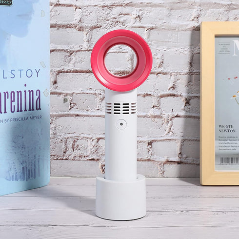 Portable Handheld Fan, Portable Mini USB Rechargeable Bladeless Fan, Three Adjustment Speeds, 360° All Around Air Suction, Handy Cooler for Home O...