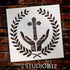 God's Hands Cross Stencil with Laurels by StudioR12 | Christian Wall Art | Craft DIY Faith Theme Kitchen Decor | Paint Canvas Wood Signs | Select ...