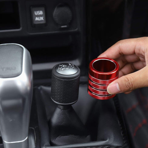 JeCar Gear Shift Knob Cover Trim Accessories for 2010-2020 Toyota 4Runner TRD Pro Off-Road 4WD Shifter Knob Cover (Red)...