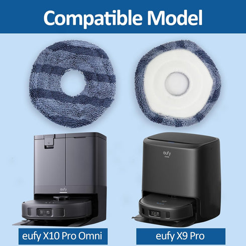 2 PCS Mop Cloth Compatible with eufy X10 Pro Omni X9 Pro Robot Vacuums - Replacement Washable Soft Mopping Pad, Reusable eufy Vacuum Replacement P...