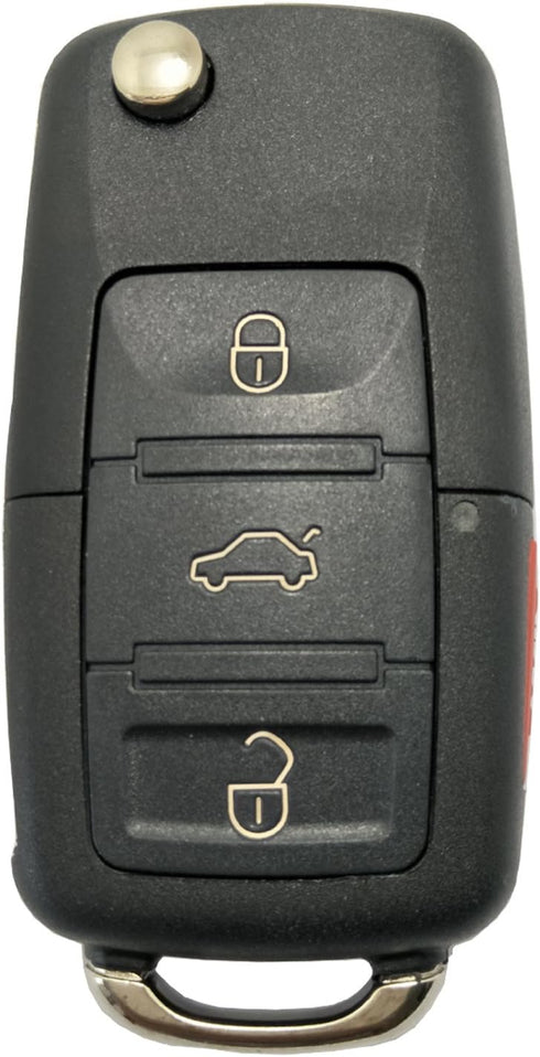 Replacement Key Fob Shell Case fit for VW Volkswagen Jetta Passat Golf Beetle Rabbit GTI CC EOS 4 Buttons Keyless Entry Remote Key Housing with Un...