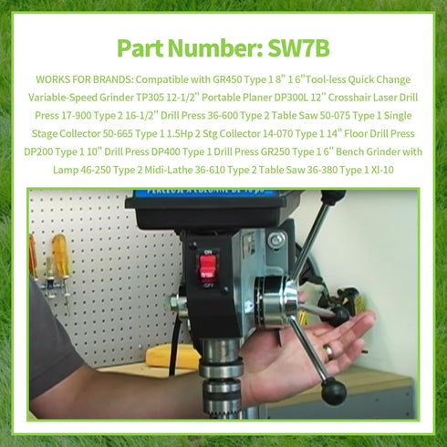 HAKATOP SW7B On-Off Toggle Switch 2 Prong for Delta, Aftermarket Replaces Parts Ryobi Table Saws Drill Press Delta 489105-00 46023 Switch...