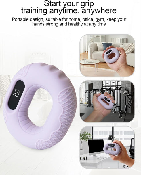Smart Hand Grip Strength Trainer for Adults & Kids, Stress Ball Bluetooth Connection for Phone, Perfect for Fitness, Wrist Rehab Therapy & Hand St...