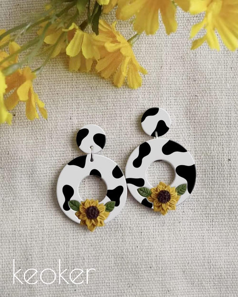 KEOKER Animal Print Silk Screen for Polymer Clay, Snake Pattern Silk Screen Polymer Clay, Cow Speckled Silk Screen Stencils for Polymer Clay...
