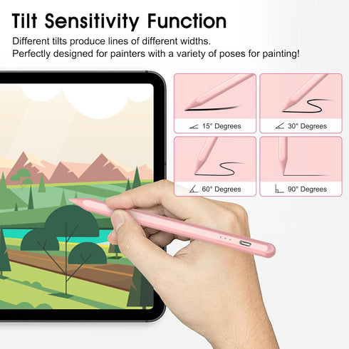 Stylus Pen for iPad,Palm Rejection Tilt Sensitivity Fast Charging Pencil Only Work for 2018 Or Later iPad 10/9/8/7/6th Gen,Pro 12.9&11",Air 5th/4t...