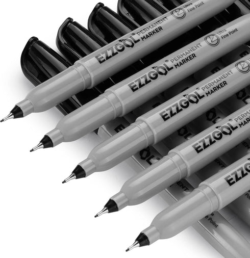 Ultra Fine Permanent Marker, 36 Pack Ultra Fine Point Black Permanent Marker set, Works on Plastic, Wood, Stone, Metal and Glass for Doodling, Mar...