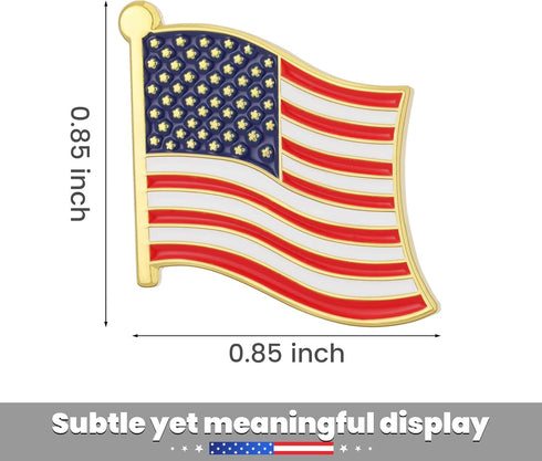 Exquisite American Flag Lapel Pin -The Stars and Stripes -Solid Metal Flag Lapel Pin-Gold Tone (6 Pins With Gift Box)...